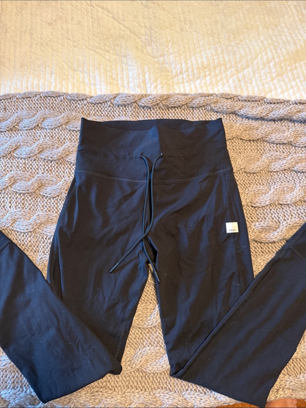 Vuori Black Leggings with Drawstring